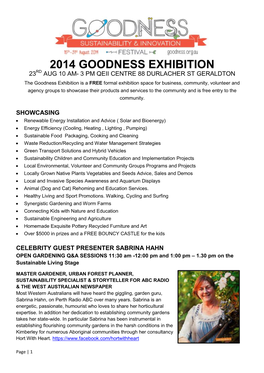 2014 Goodness Exhibition