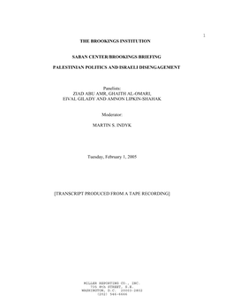 1 the Brookings Institution Saban Center/Brookings