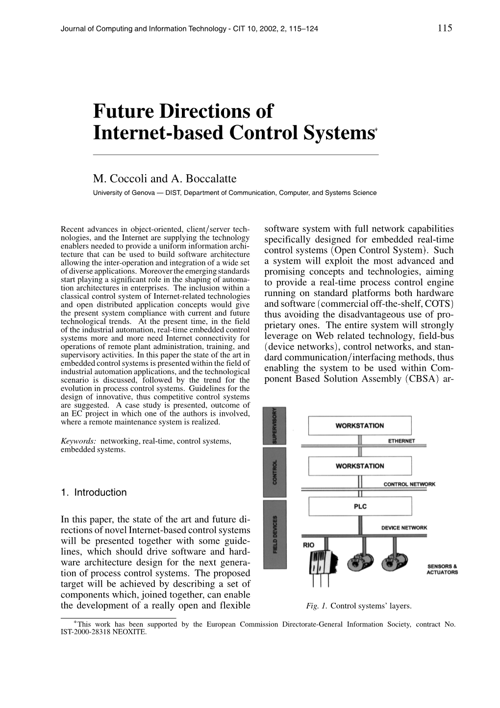 Future Directions of Internet-Based Control Systems