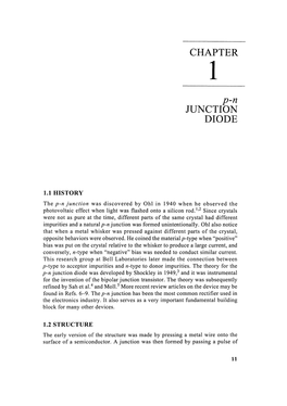 CHAPTER P-N JUNCTION DIODE