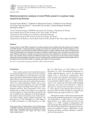 Metatranscriptomic Analysis of Small Rnas Present in Soybean Deep Sequencing Libraries