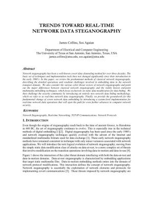Trends Toward Real-Time Network Data Steganography