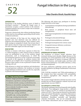 Fungal Infection in the Lung