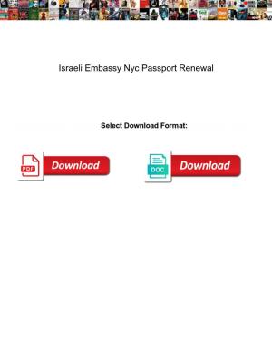 Israeli Embassy Nyc Passport Renewal