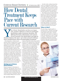 How Dental Treatment Keeps Pace with Current Research
