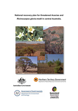 National Recovery Plan for Threatened Acacias and Ricinocarpos Gloria-Medii in Central Australia