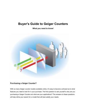 How to Buy a Geiger Counter