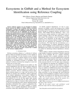 Ecosystems in Github and a Method for Ecosystem Identification Using