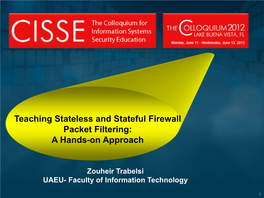 Teaching Stateless and Stateful Firewall Packet Filtering: a Hands-On Approach
