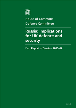 Russia: Implications for UK Defence and Security