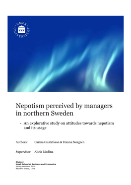 Nepotism Perceived by Managers in Northern Sweden