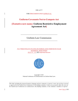 Uniform Restrictive Employment Agreement Act]