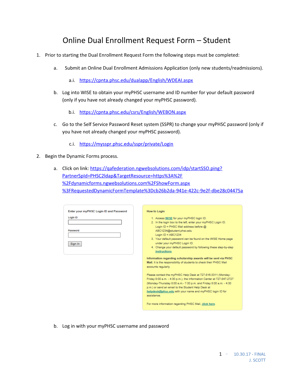 Online Dual Enrollment Request Form Student