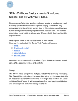 How to Shutdown, Silence, and Fly with Your Iphone