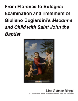 Examination and Treatment of Giuliano Bugiardini's Madonna And