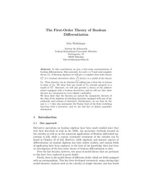 The First-Order Theory of Boolean Differentiation