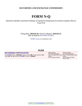 Form: NQ, Filing Date: 05/26/2010