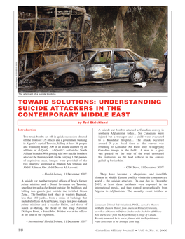Understanding Suicide Attackers in the Contemporary Middle East