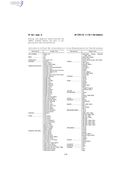 49 CFR Ch. V (10–1–04 Edition) Pt. 541, App. A
