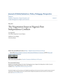 The Negotiation Issues in Nigeria's Post-Independence Conflicts