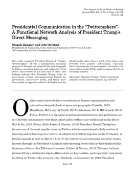 A Functional Network Analysis of President Trump's Direct Messaging