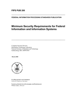 Minimum Security Requirements for Federal Information and Information Systems