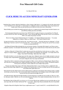 Free Minecraft Gift Codes