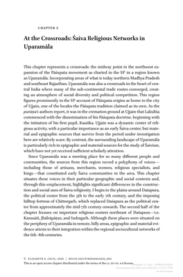 Downloaded from Brill.Com10/05/2021 01:30:17PM Via Free Access at the Crossroads: Śaiva Religious Networks in Uparamāla 49