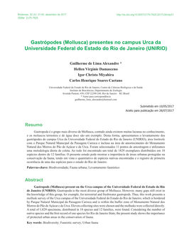 Native Species and the First Record of One Species for Rio De Janeiro State, the Present Study Shows the Importance