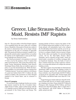 Greece, Like Strauss-Kahn's Maid, Resists IMF Rapists