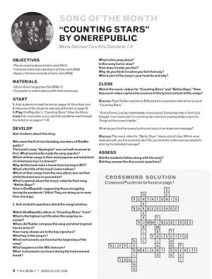 “COUNTING STARS” by ONEREPUBLIC Meets National Core Arts Standards 7-9