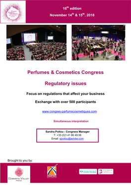 Perfumes & Cosmetics Congress Regulatory Issues