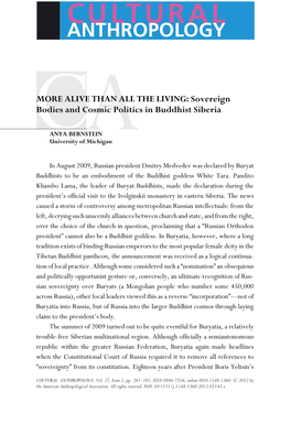 Sovereign Bodies and Cosmic Politics in Buddhist Siberia