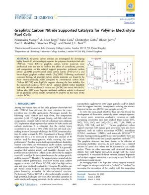 Graphitic Carbon Nitride Supported Catalysts for Polymer Electrolyte Fuel Cells † ‡ ‡ † † Noramalina Mansor, A
