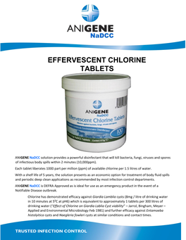 Effervescent Chlorine Tablets