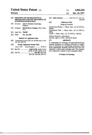 United States Patent (19) (11) 4,064,234 Howard (45) Dec