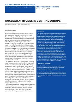 NUCLEAR ATTITUDES in CENTRAL EUROPE Erzsébet N