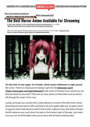 The Best Horror Anime Available for Streaming