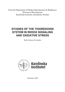 Studies of the Thioredoxin System in Redox Signaling and Oxidative Stress