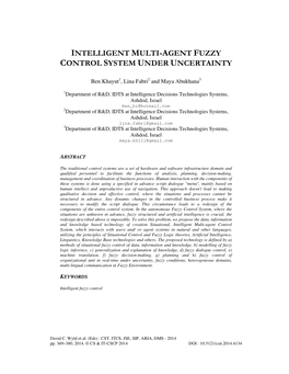 Intelligent Multi-Agent Fuzzy Control System Under