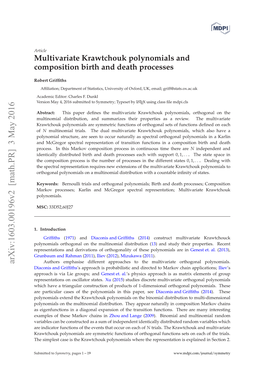 Multivariate Krawtchouk Polynomials and Composition Birth And