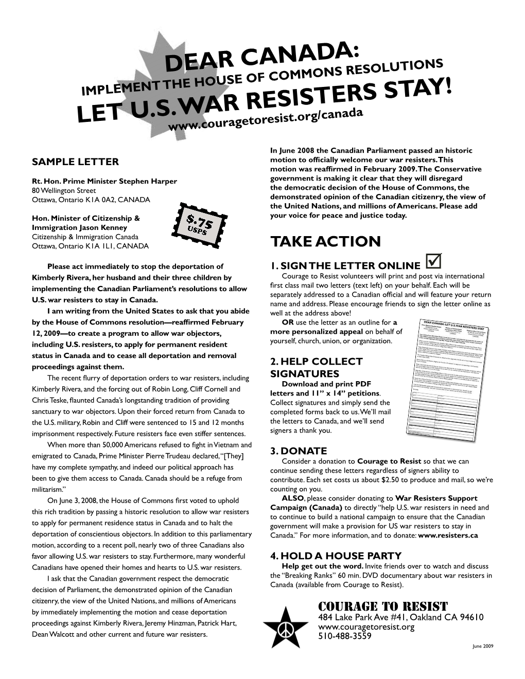 Dear Canada: Implement the House of Commons Resolutions