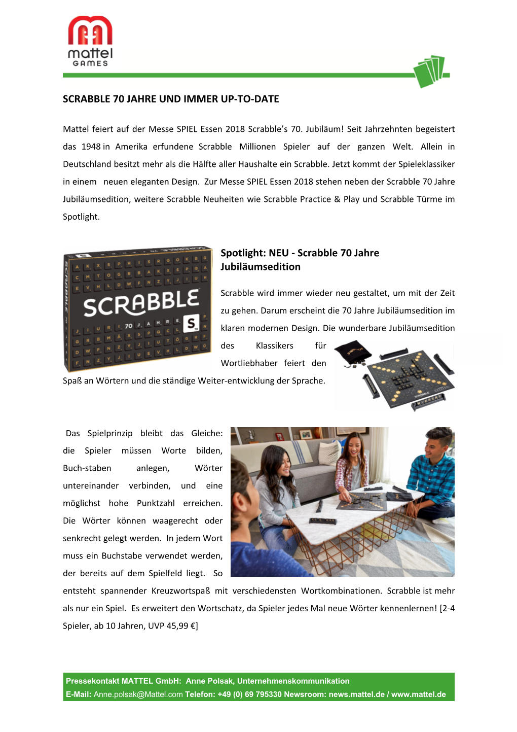 SCRABBLE 70 JAHRE UND IMMER UP-TO-DATE Spotlight