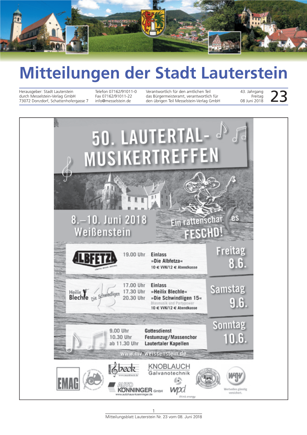 Mitteilungen Der Stadt Lauterstein