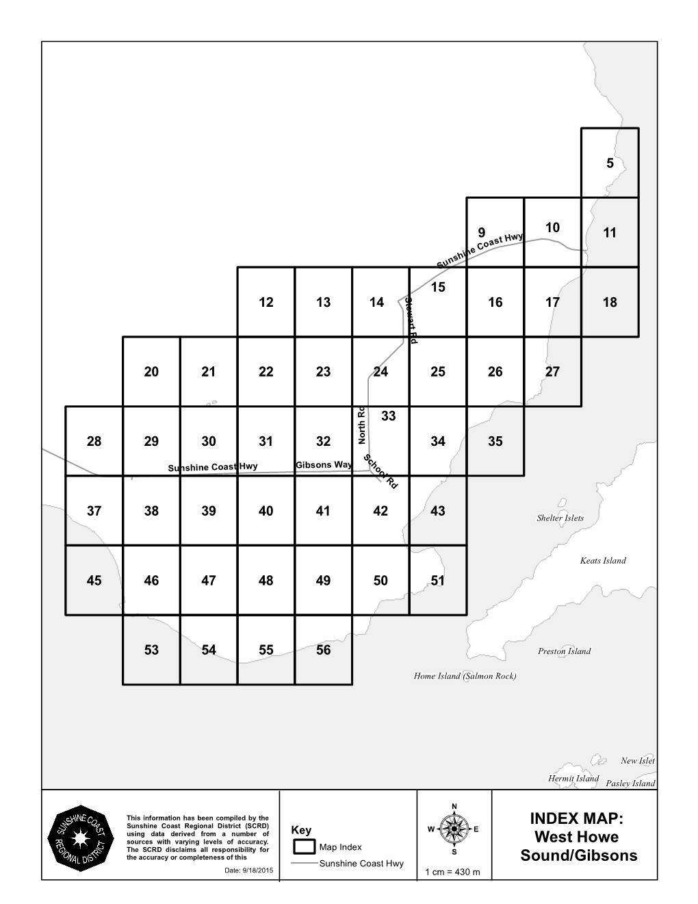 INDEX MAP: West Howe Sound/Gibsons