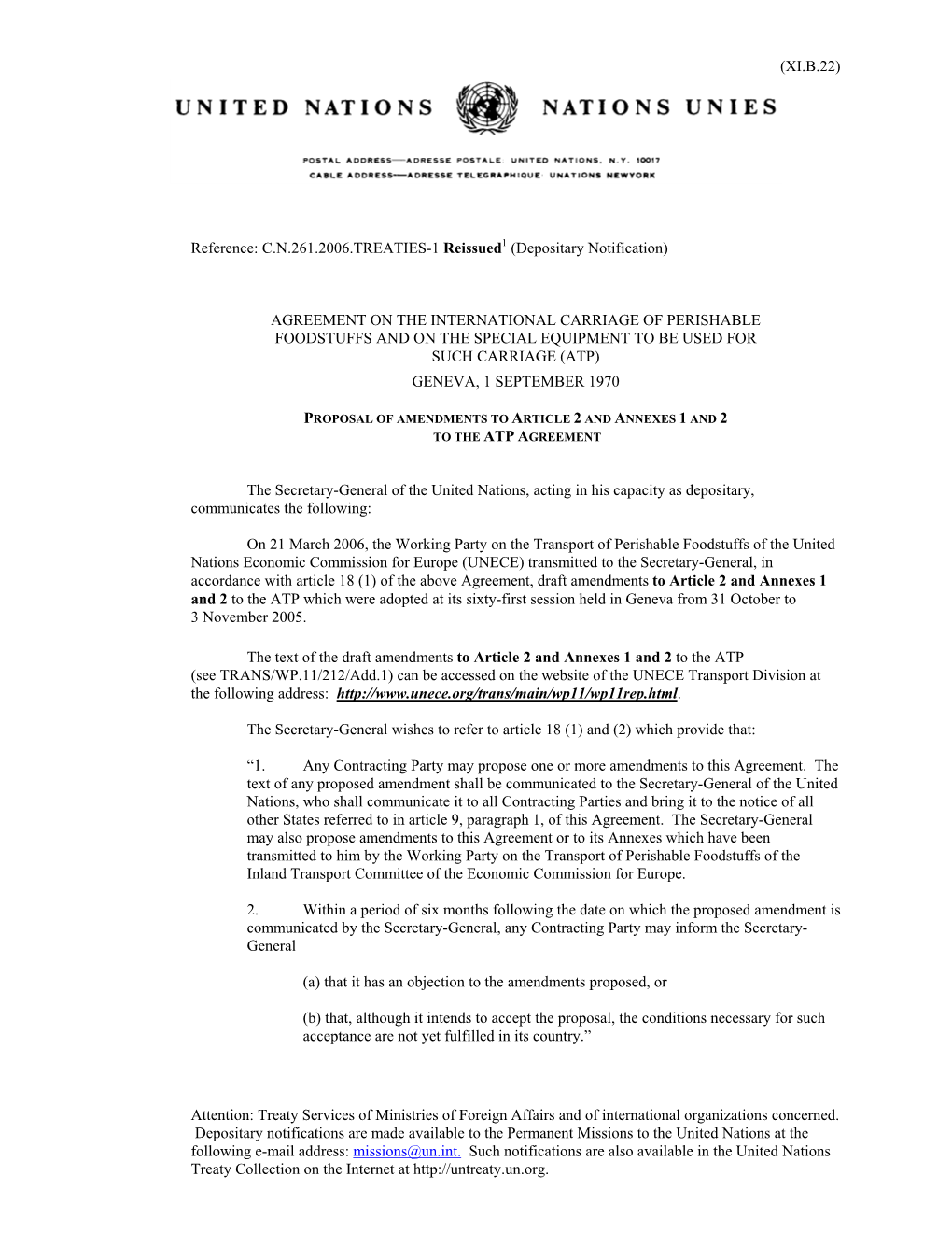 C.N.261.2006.TREATIES-1 Reissued1 (Depositary Notification)