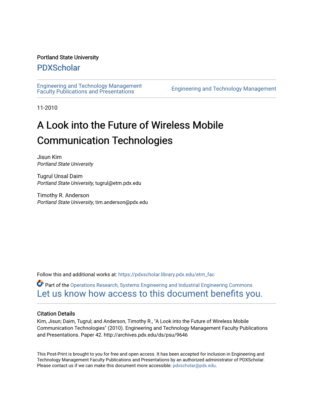 A Look Into the Future of Wireless Mobile Communication Technologies
