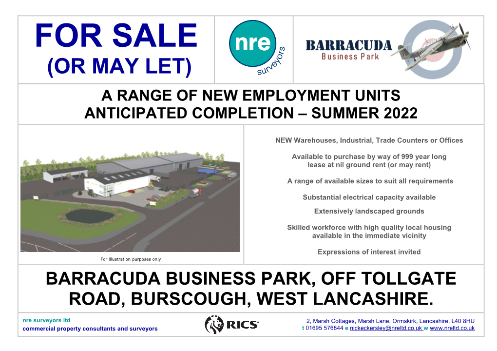 Barracuda Business Park, Off Tollgate Road, Burscough, West Lancashire