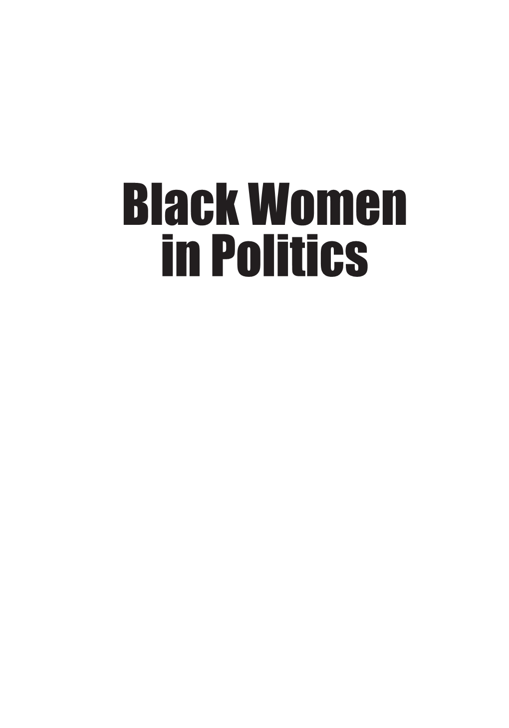 Black Women in Politics Frontmatter Iii