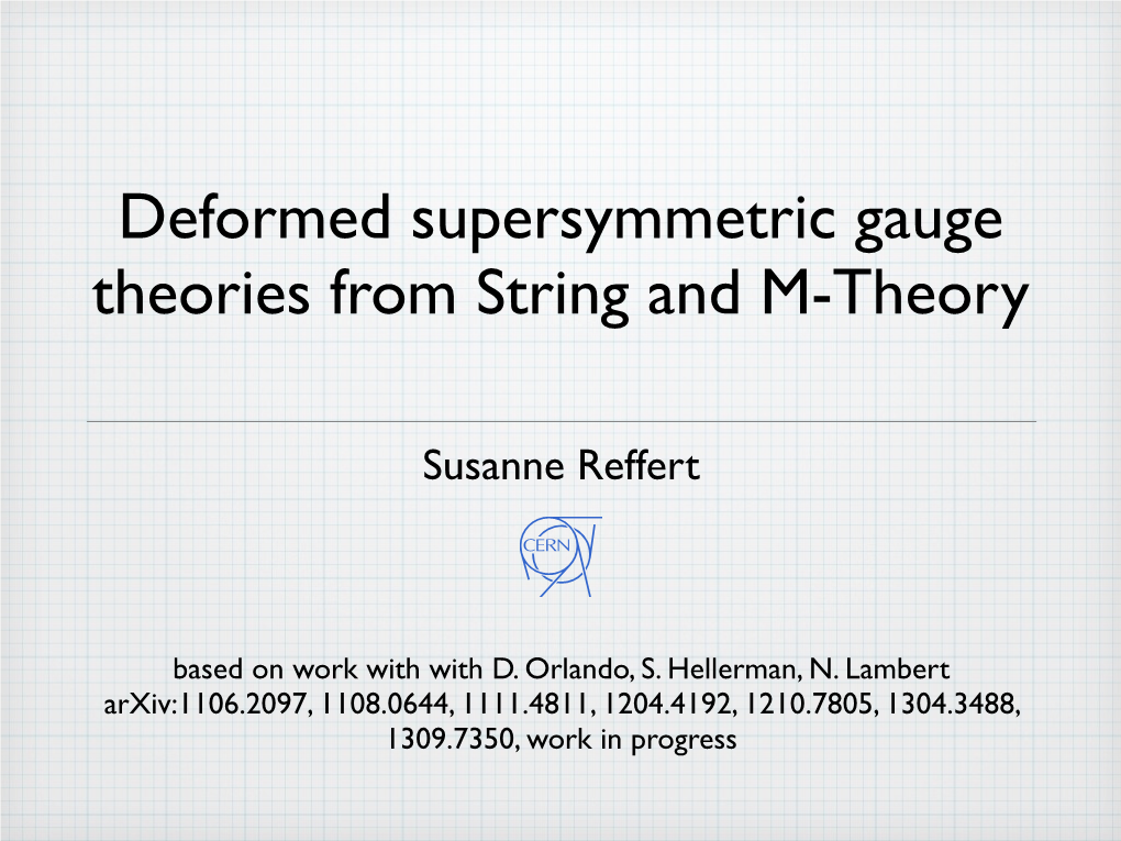 Deformed Supersymmetric Gauge Theories from String and M-Theory